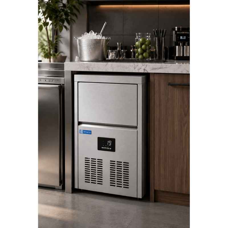 Vosco 30CYP 30 Kg/Gün Kapasiteli 15 Kg Hazneli Küp Buz Makinesi